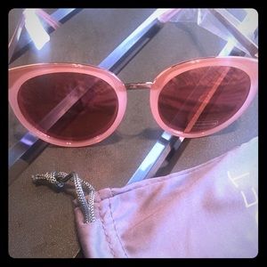 LOFT Femme Metal Pink Round Sunglasses